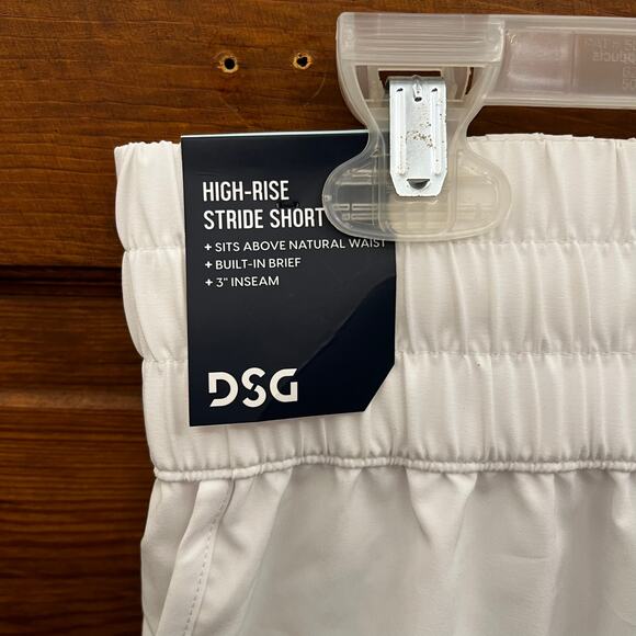 NWT DSG High-Rise Stride Shorts White Built-In Brief 3” Inseam Running Size XS - Picture 5 of 9